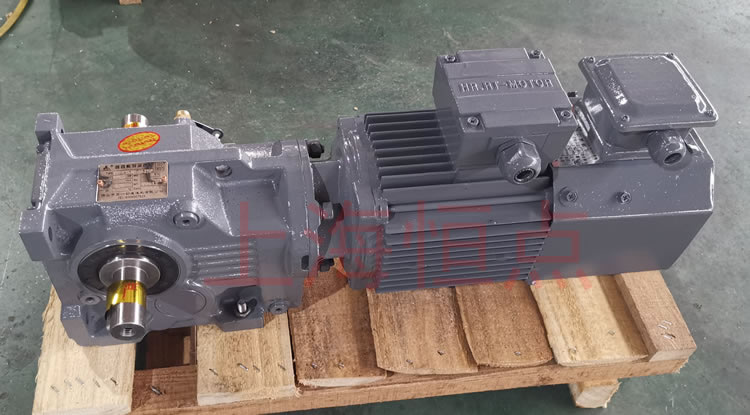 K37系列減速機輸入配變頻電機，輸出雙軸A+B 實物照片