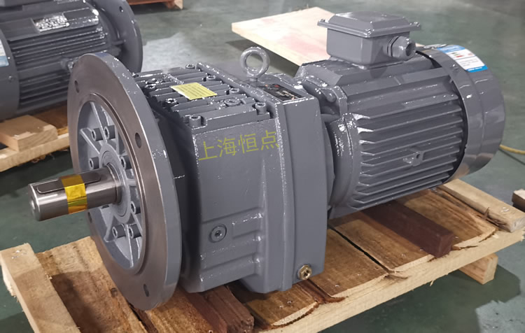 RF87減速機，立式安裝，輸入配電機，實物照片如下