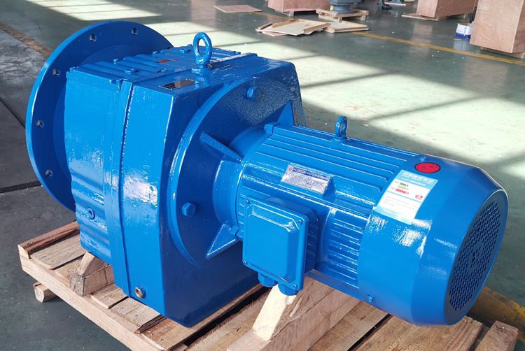 RF137減速機 輸入配電機 輸出軸+法蘭 藍色實物-上海恒點