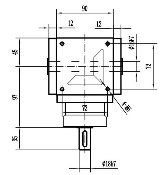 HDA09系列換向器：HDA09-2：1-E外形安裝尺寸圖3